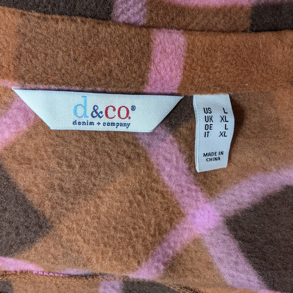 Pre-owned Women's Plaid Utility Jacket in Brown and Pink - Picture 8 of 8
